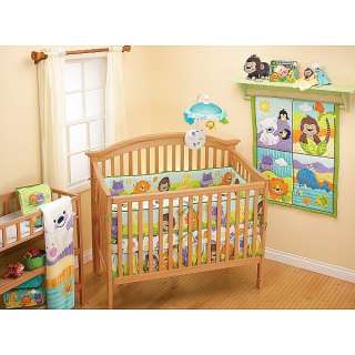 Fisher Price Precious Planet Boys Nursery Crib Set Lion Bear Whale 