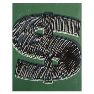  Dollar Sign, c.1981 (Black on Green) Giclee Poster Print 