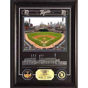   Mint Detroit Tigers Comerica Park Archival Etched Glass w/ two Gold