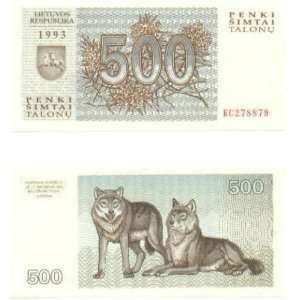  Lithuania 1993 500 Talonu, Pick 46 