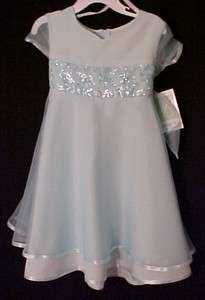 BONNIE JEAN 36783 Aqua Dress NWT Sizes 4 6X Retail $37.00  