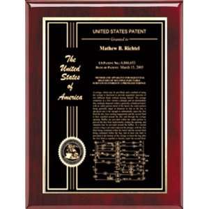  Rosewood Piano Certificate Patent Plaque