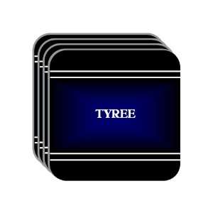 Personal Name Gift   TYREE Set of 4 Mini Mousepad Coasters (black 