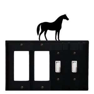 Monazite EGGSS 68 Horse   Double GFI and Double Switch Electric Cover 