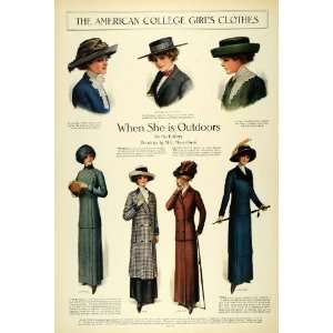  1911 Article Edwardian Fashion Lady Women Hats Dresses 
