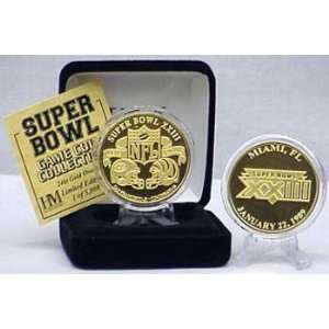   24KT Gold Plate Gold Super Bowl XXIII Flip Coin
