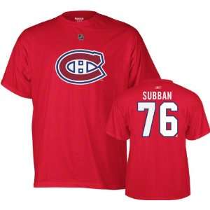 PK Subban Red Reebok Name and Number Montreal Canadiens T Shirt