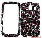 LG Vortex VS660 Pink Hearts Bling Faceplate Case Cover  