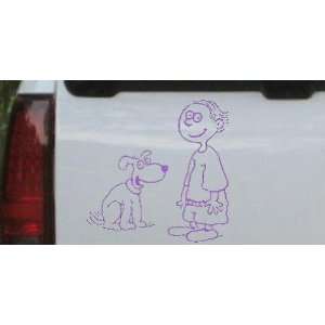 Purple 22in X 22.0in    Child With Dog Stick Family Car Window Wall 
