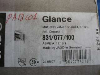 NEW JADO GLANCE MULTI WAY VALVE 831/077/100 CHROME  