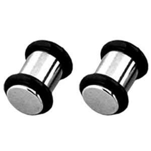  0g Solid Surgical Steel Plugs Gauges Pair with Groove and 