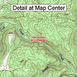  USGS Topographic Quadrangle Map   Twin Bridges, Tennessee 