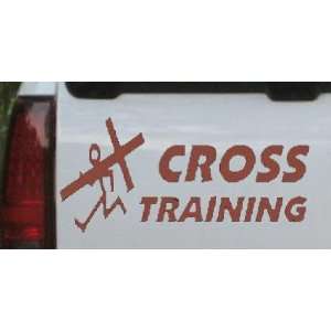 Cross Training Christian Car Window Wall Laptop Decal Sticker    Brown 