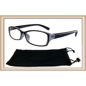  Reading Glasses 1 Reader Black Plastic Frame With Pouch 2 