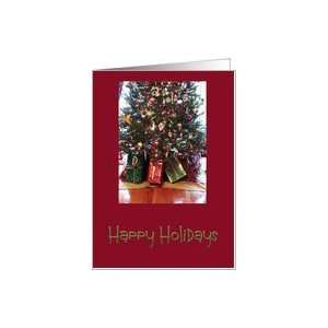  happy Holidays, Tree with gifts Card Health & Personal 