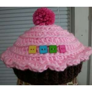  Handmade Crochet Baby Girl Cupcake Hat (Newborn 