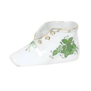 Herend Chinese Bouquet Green Baby Shoe Green Bow  Kitchen 
