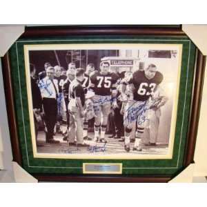 SB I&II Packers 6 SIGNED Framed w/Lombardi 16X20 JSA   Autographed NFL 