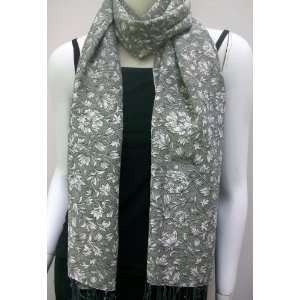   , Neck Wear, Wrap, Polyester, Black and White Print 