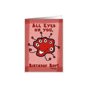  Red Alien  Birthday Boy Card Toys & Games