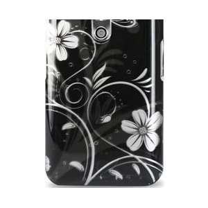 ZTE Score X500 126 Designer Hard Cover Black W/Silver Flowers W/Screen 