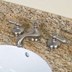 Tullamore Widespread Faucet with Metal Lever Handles   Brushed Nickel