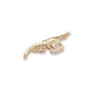  Shrimp Charm in Yellow Gold Jewelry