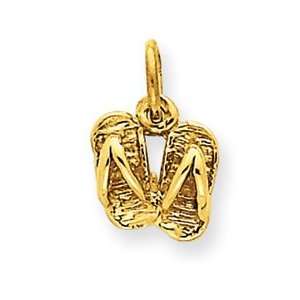  14k Yellow Gold Solid Polished Sandals Pendant Jewelry
