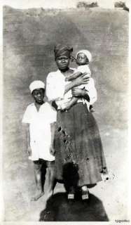 WWII Photo African lady 2 children  