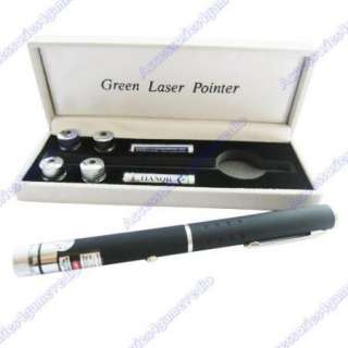 in 1 Green Laser Pointer Star beam + 5 Caps + 2 Battery Fast 