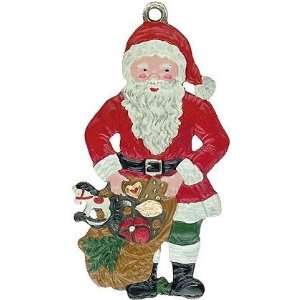  Santa with Toys German Pewter Christmas Tree Ornament 