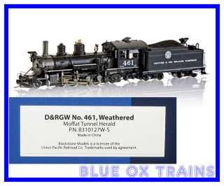   B310127W S HOn3 D&RGW 461 K 27 2 8 2 Sound/Weathered Moffat Tunnel