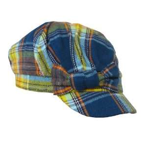  Blue Plaid Cap with A Bow