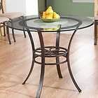 Lucianna Dining Table Round W/ Glass Top Metal Base Chairs Available 