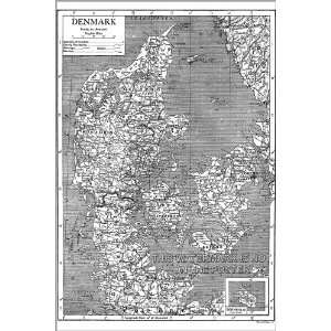 Map of Denmark, c1911   24x36 Poster 