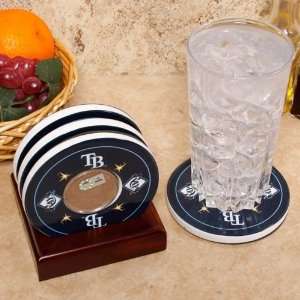   Logo and Field Coasters with Tropicana Field Authentic Dirt Capsules