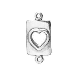  Sterling Silver 18x8.5mm Heart in Rectangle Link