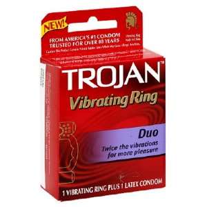  Trojan Duo Vibrating Ring with Latex Condom Health 