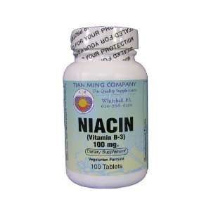  Niacin (B3) by Tian Ming Co. (100 Tablets) Health 