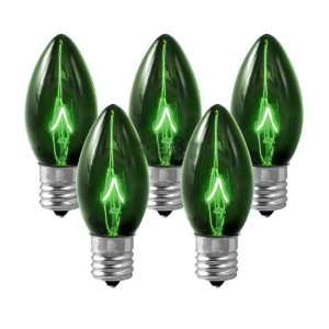   Pack of 100 C9 Transparent Green Energy Saving Replacement Light Bulbs