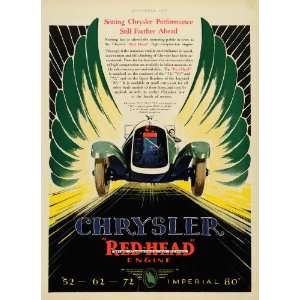  1927 Ad Chrysler Red Head Engine Automobile Motor Car 