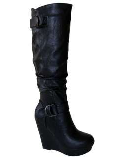 the boots run true to size city slick buckle accent slouchy knee high 