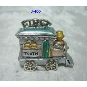  First Tooth Train Jewelry Trinket Box 1.75in Hin