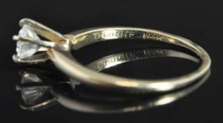   Vtg Trubrite 14K Gold Round Diamond Solitaire Engagement Ring  