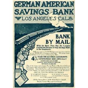 1907 Ad German American Savings Bank Los Angeles CA   Original Print 