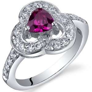 Trifecta of Beauty 0.50 Carats Ruby Ring in Sterling Silver Rhodium 