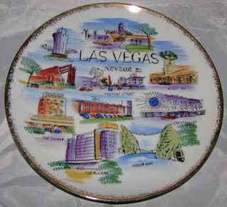   Vintage Souvenir Plate Old Vegas Sands Dunes Stardust Tropicana  