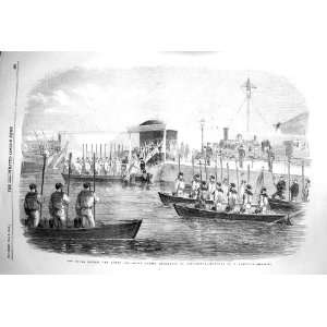   1856 NAVAL REVIEW QUEEN ROYAL FAMILY PORTSMOUTH BOATS
