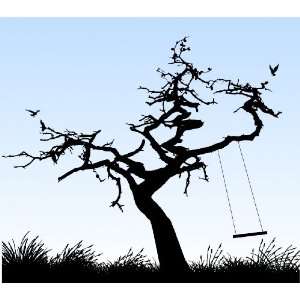  Removable Wall Decals  Birds in Tree with Swing