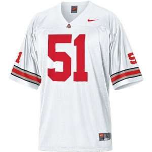  Nike Ohio State Buckeyes #51 White Replica Football Jersey 